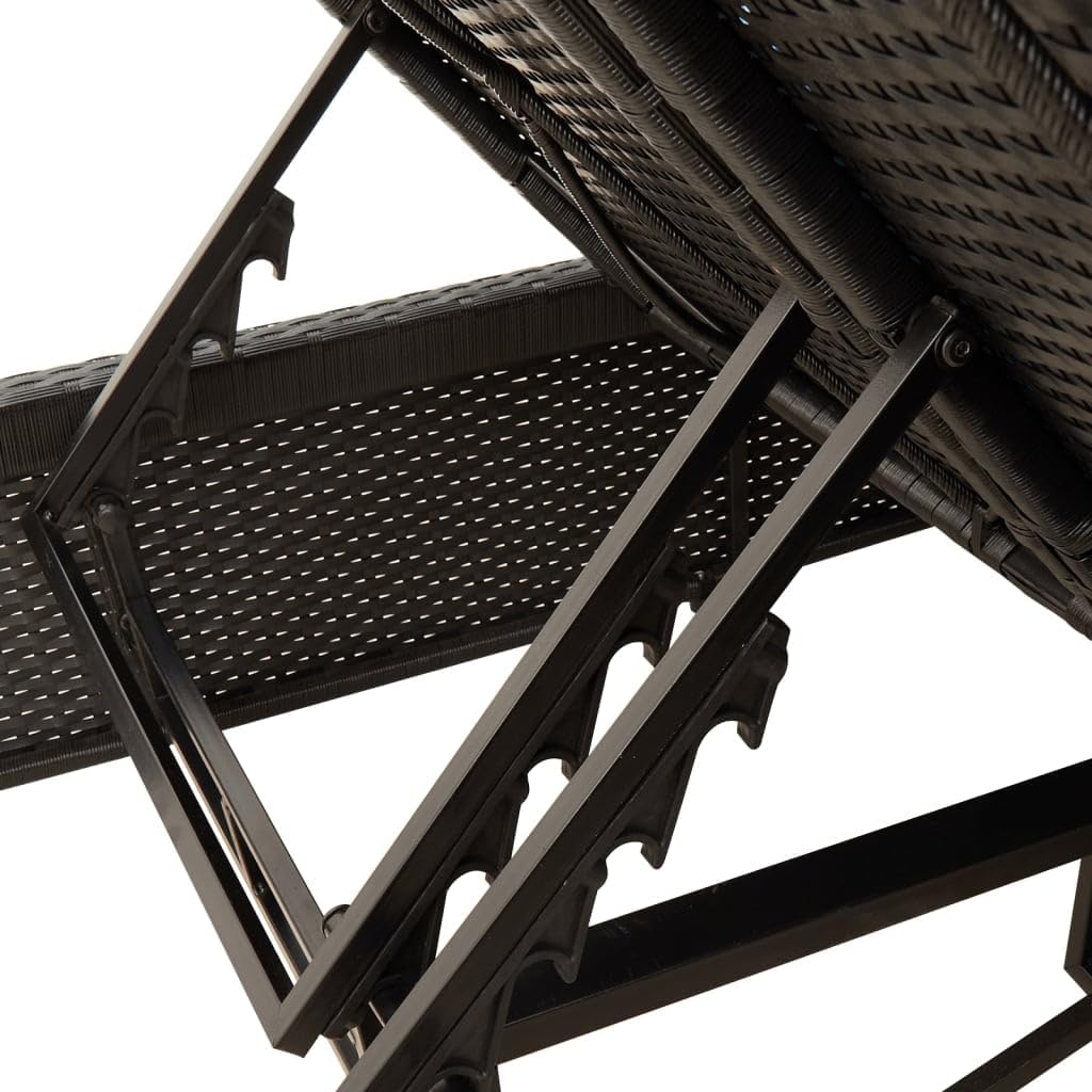 Doppel Sonnenliege, Gartenliege mit Auflagen, Doppelliege für Garten Terrasse, Relaxliege Sonnenbett Gartenmöbel,Poly Rattan Doppel Sonnenliege,Schwarz