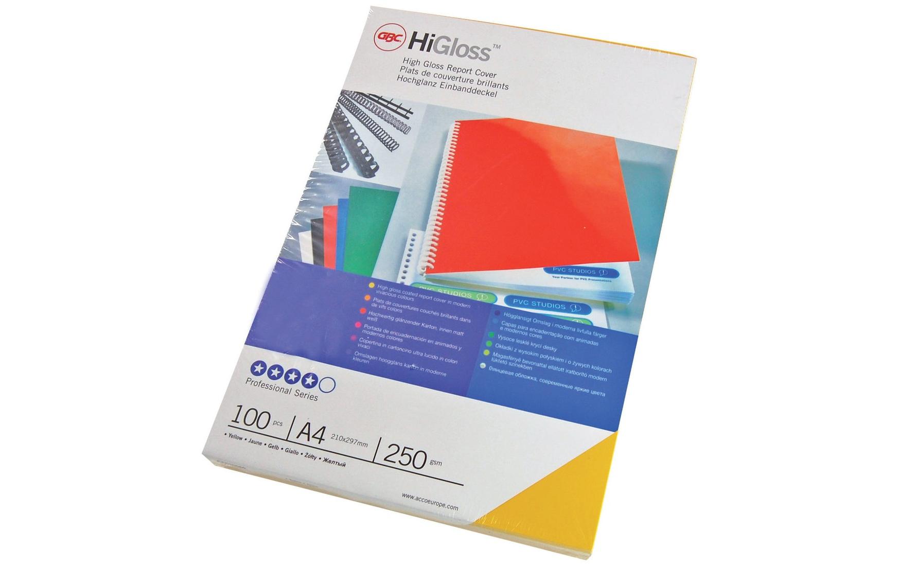 Einbanddeckel Hi Gloss A4 100 Stück, SchwarzDeckkarton für optimalen Schutz und herausragende Präsentation