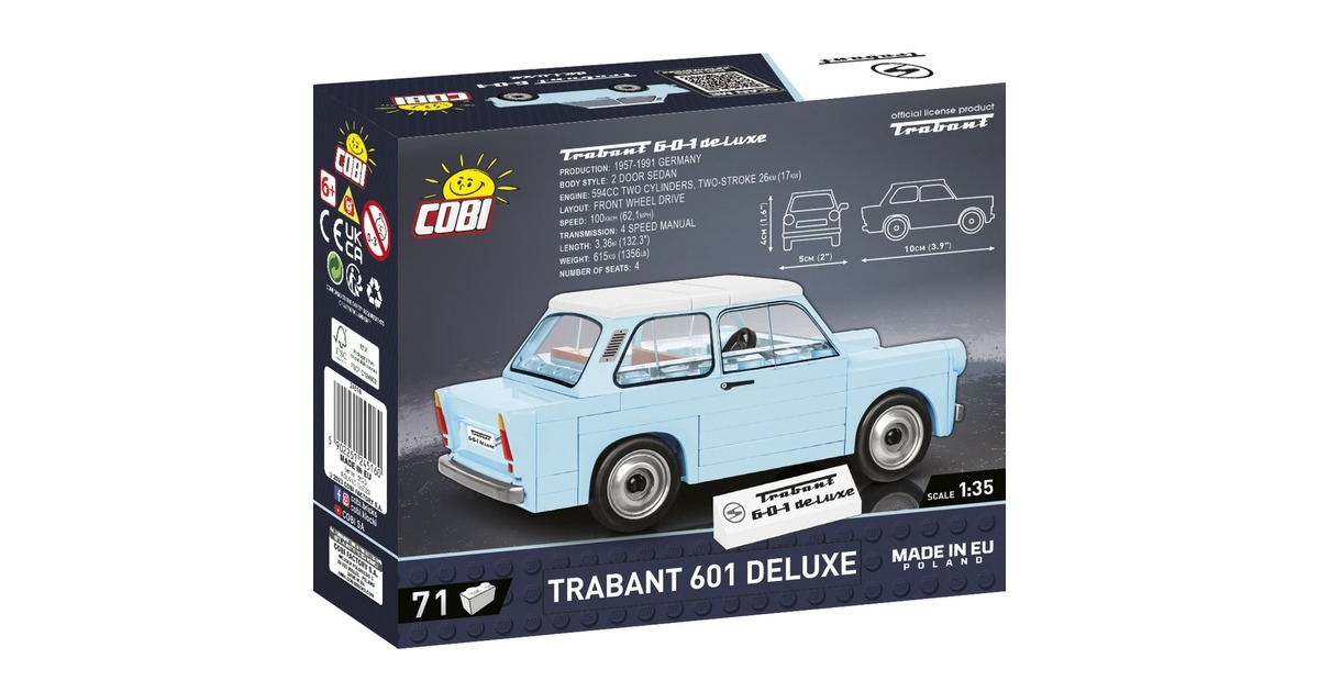 COBIYoungtimer Collection - Trabant 601 Deluxe Constructiespeelgoed  (Schaal 1:35)