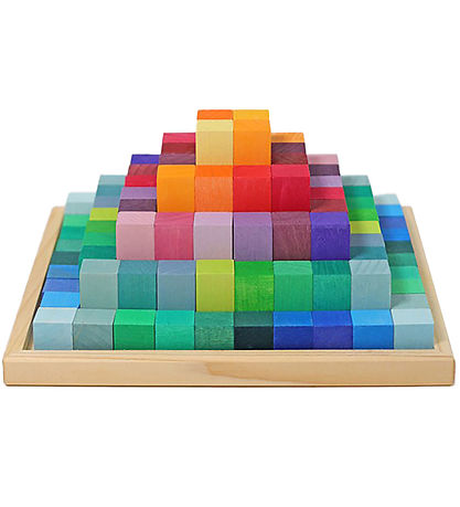 Grimms Holzklötze - Small Stufenpyramide - Mehrfarbig