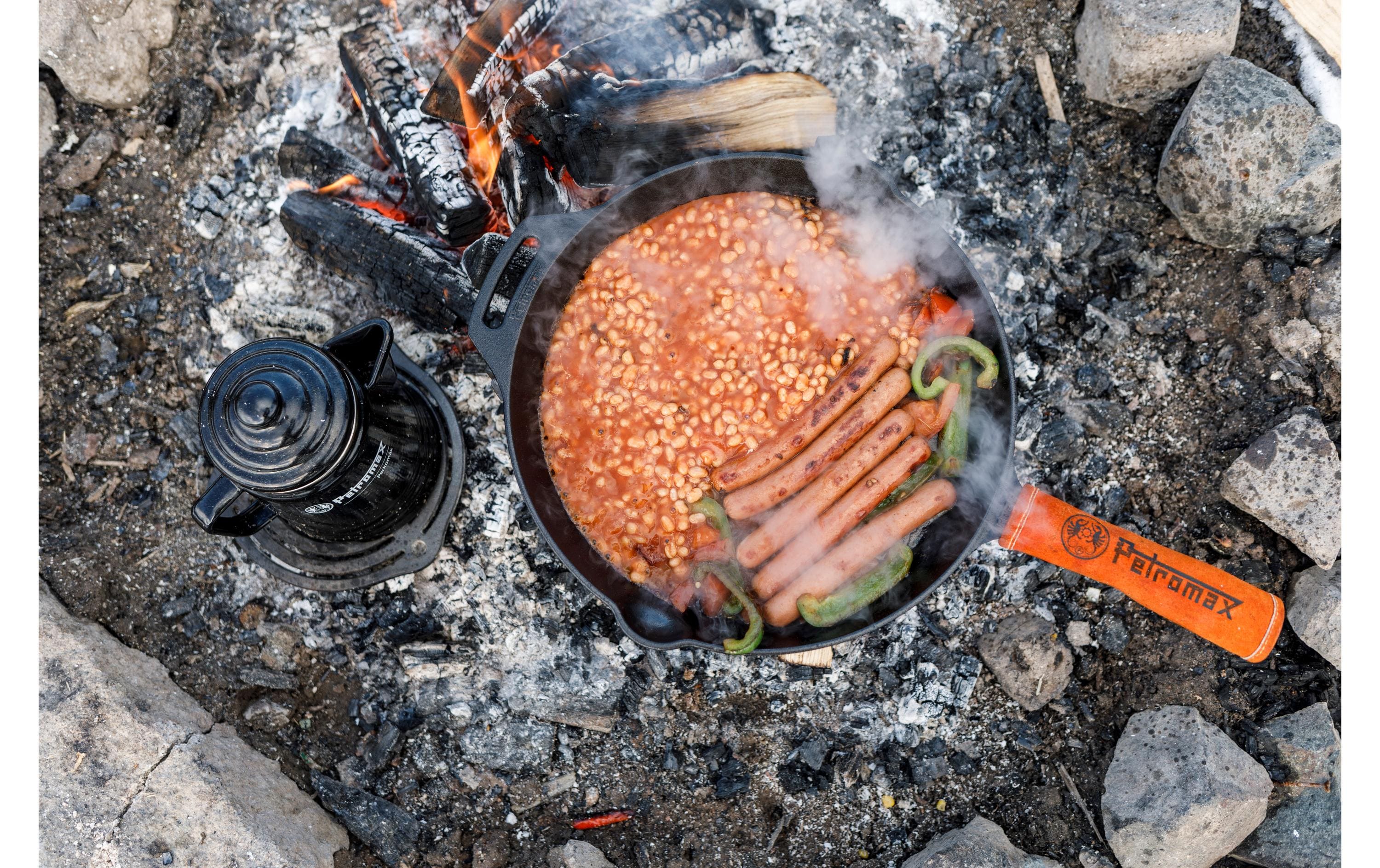 Grillpfanne mit StielFeuerpfanne mit Pfannenstiel