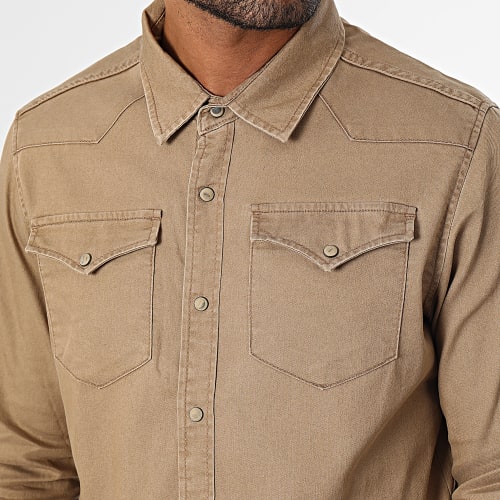 Chemise Manches Longues Beige