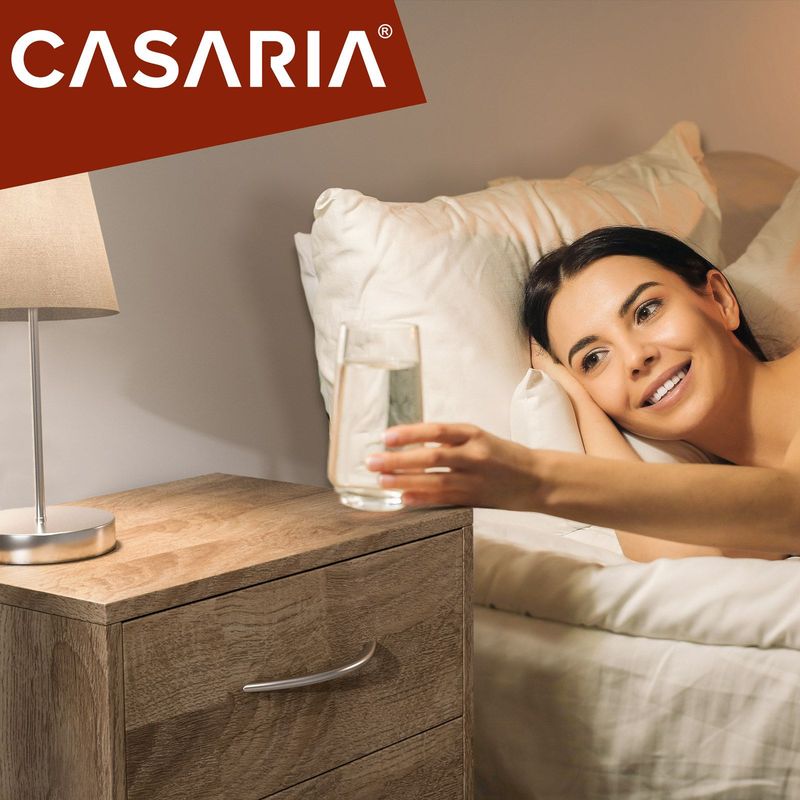 Casaria - Eloise Nachtkastje - Set van 2 - Eik - 3 Lades - 54x39x28cm
