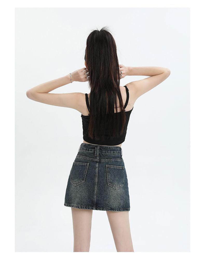 Yohana - Denim minirok met middelhoge taille