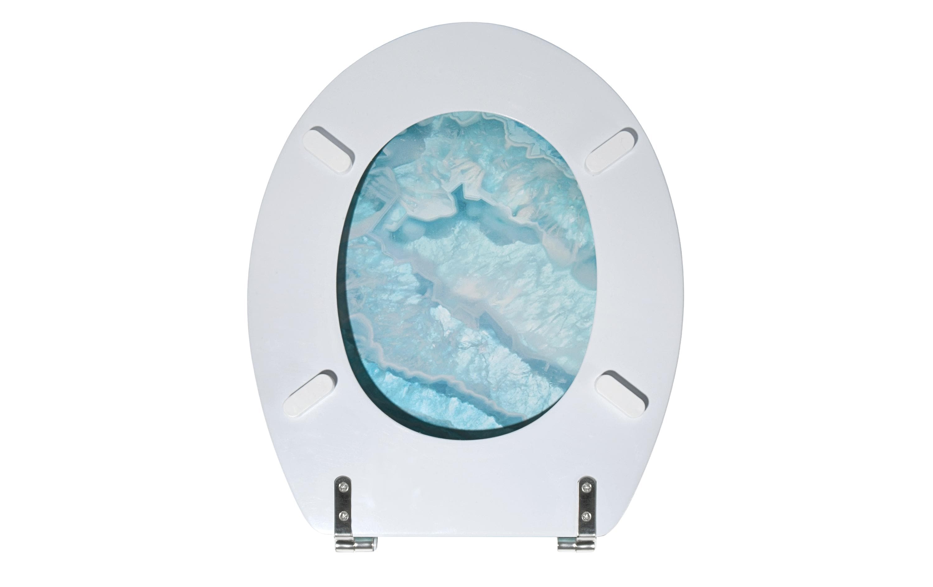 Toilettensitz Angel BlauToilettensitz aus MDF mit Edelstahlscharnieren