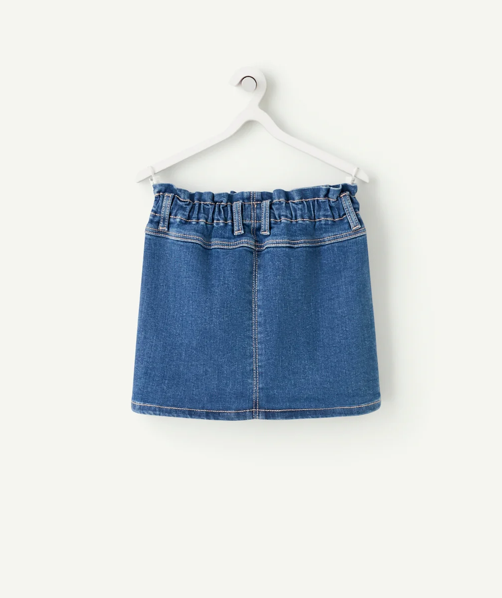 JUPE FILLE EN JEAN LOW IMPACT AVEC BOUTONS PAILLETÉS