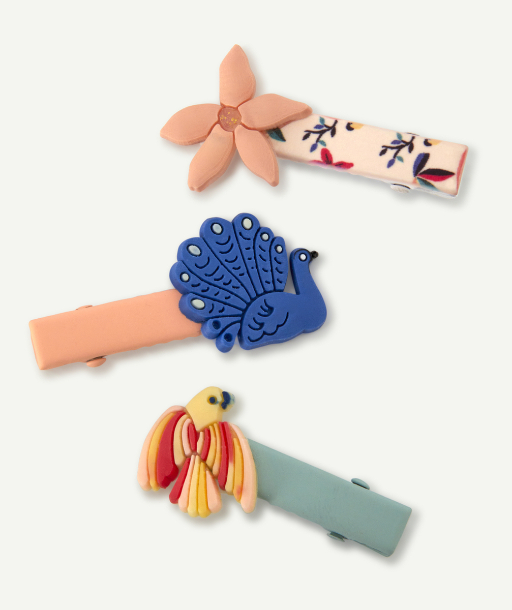LOT DE 3 BARRETTES BÉBÉ FILLE COLORÉES