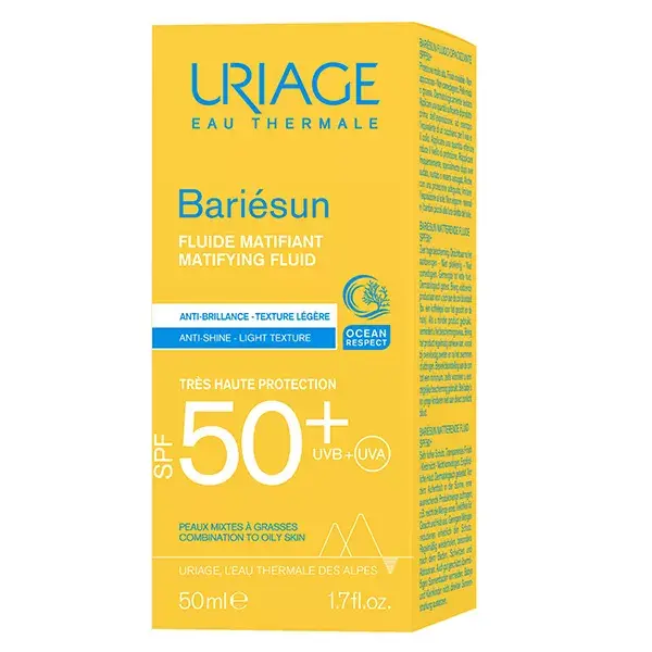 Protetor solar facial matificante Uriage Bariésun FPS 50+ 50ml