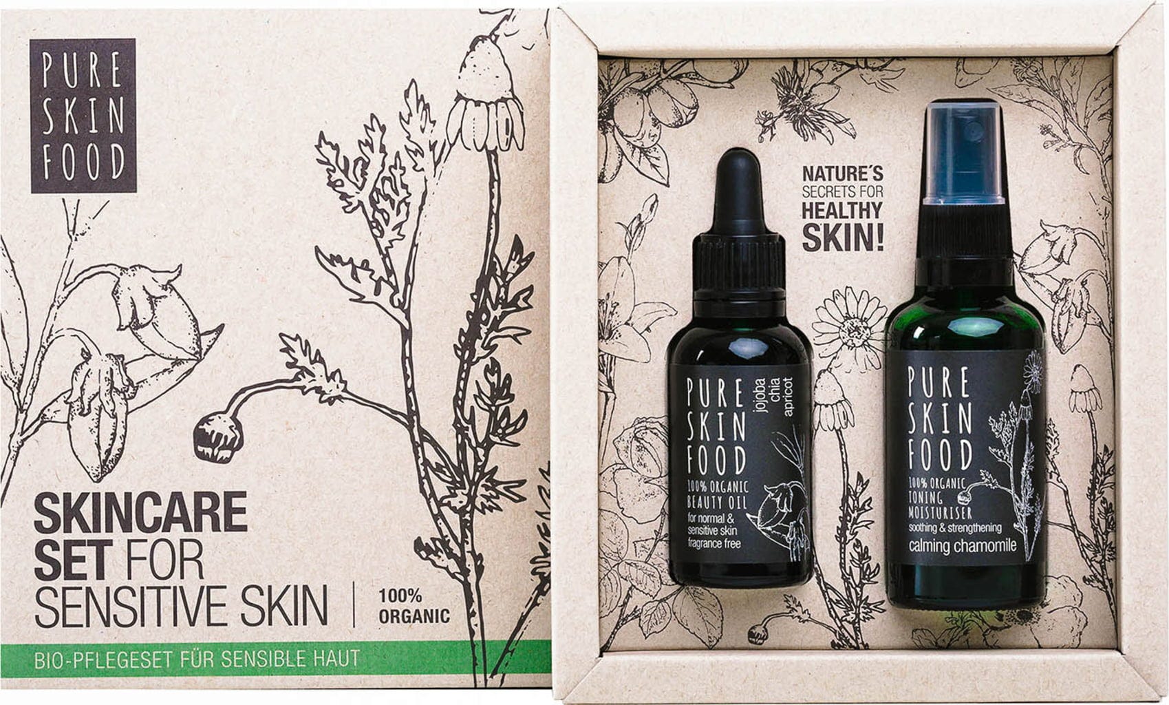 PURE SKIN FOOD  Organic Skincare Set For Sensitive Skin