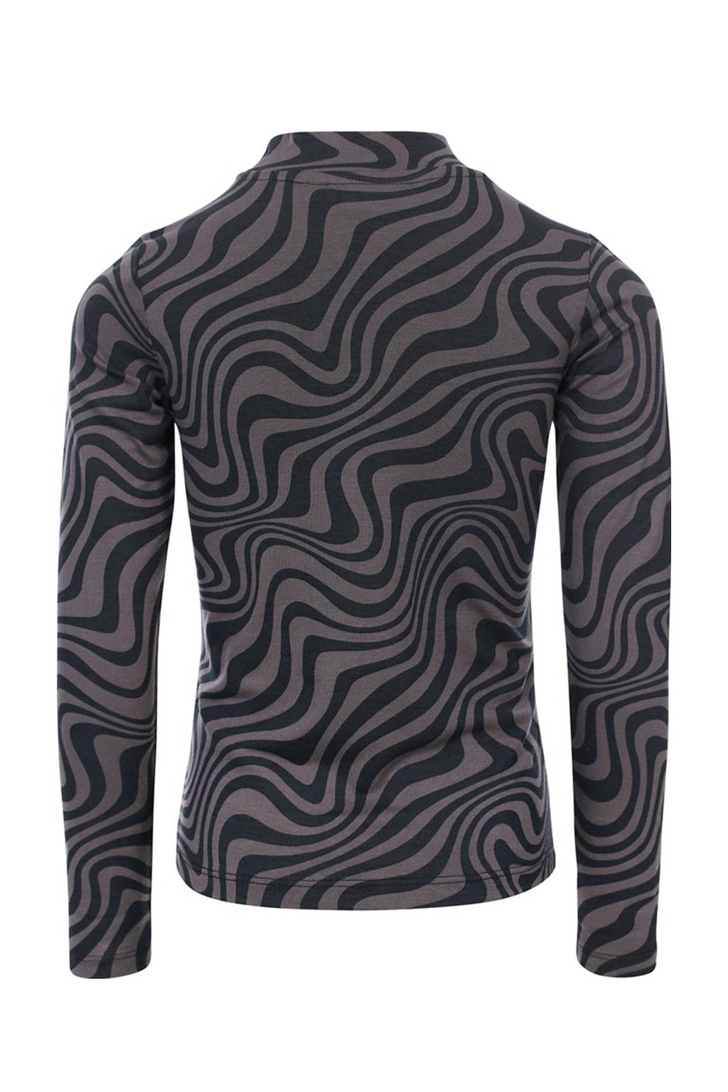 LOOXS top met all over print donkergrijs/zwart