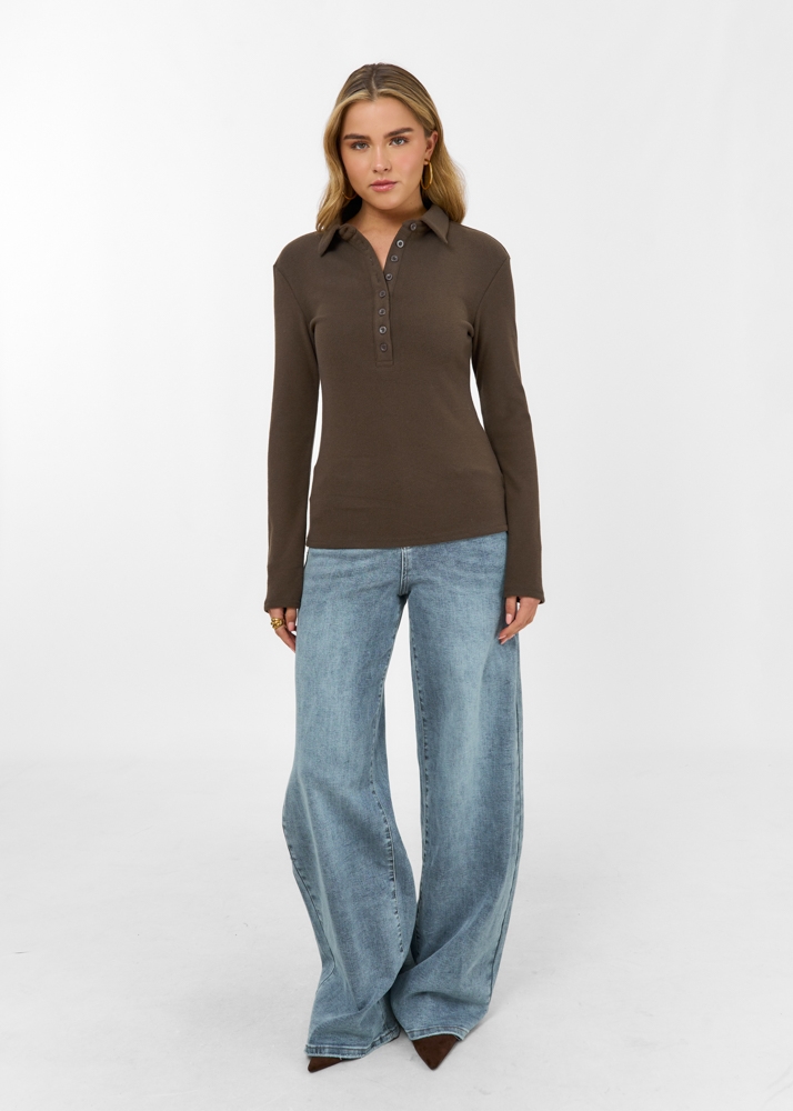 Valerie top choco bruin