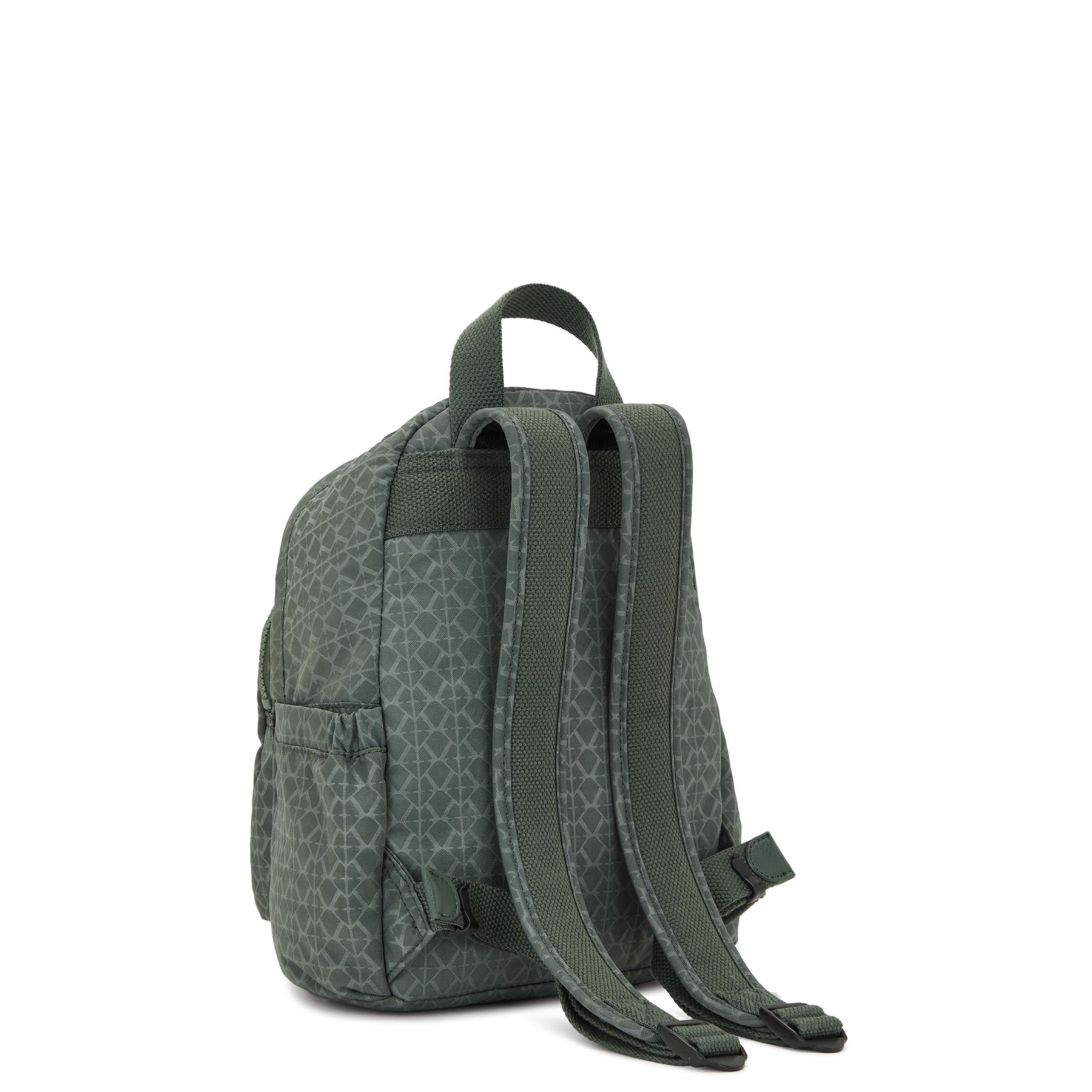 DELIA MINI Petit Sac à Dos avec Poche Frontale et Poignée Supérieure - Sign Green Embosse