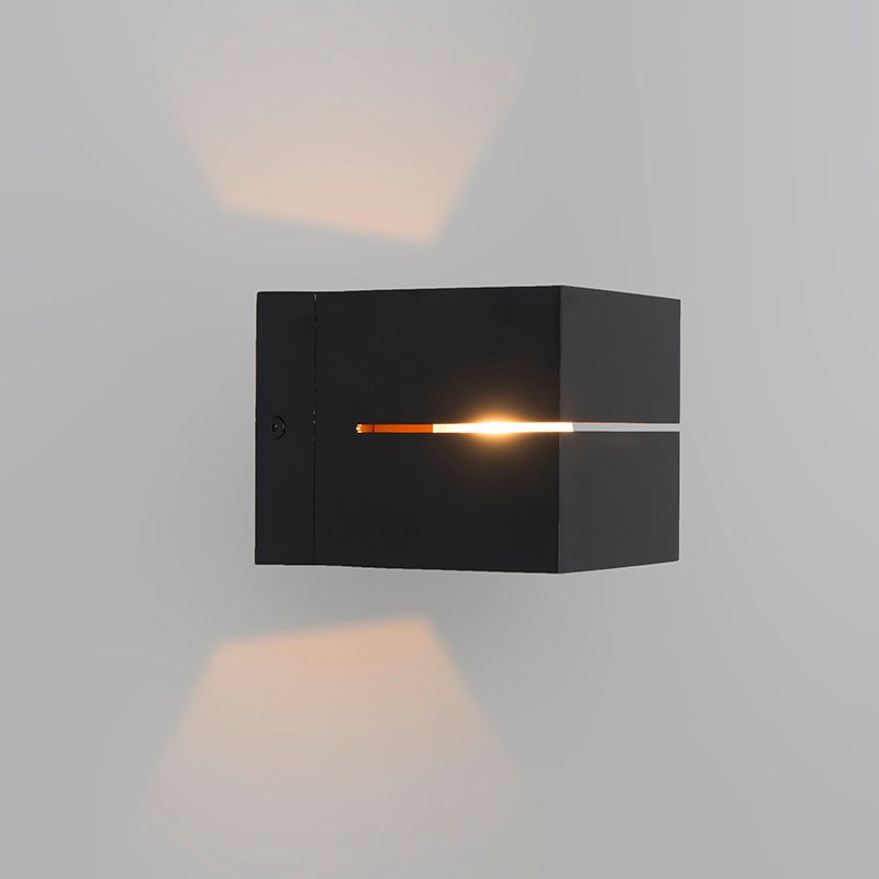 Set van 4 wandlampen zwart met goud 9,7 cm - Transfer Groove