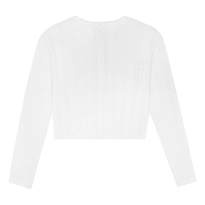 Cou Cou Intimates Cardigan Pointelle Coton Bio | Blanc
