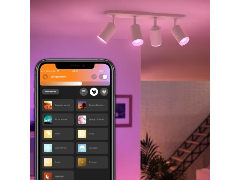 Philips Hue White and Color Ambiance Fugato - Spotlys - LED-lyspære x 4 - GU10 - total: 22.8 W - klasse A  - 16 millioner farver - hvid