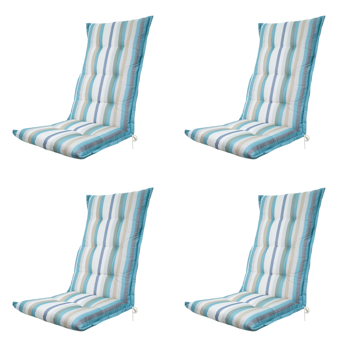 Madison Righe azure Tuinstoelkussen - Set van 4