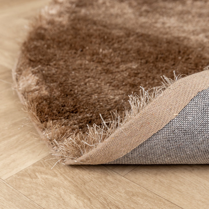 Rond hoogpolig vloerkleed - Glorious Taupe | Luxe