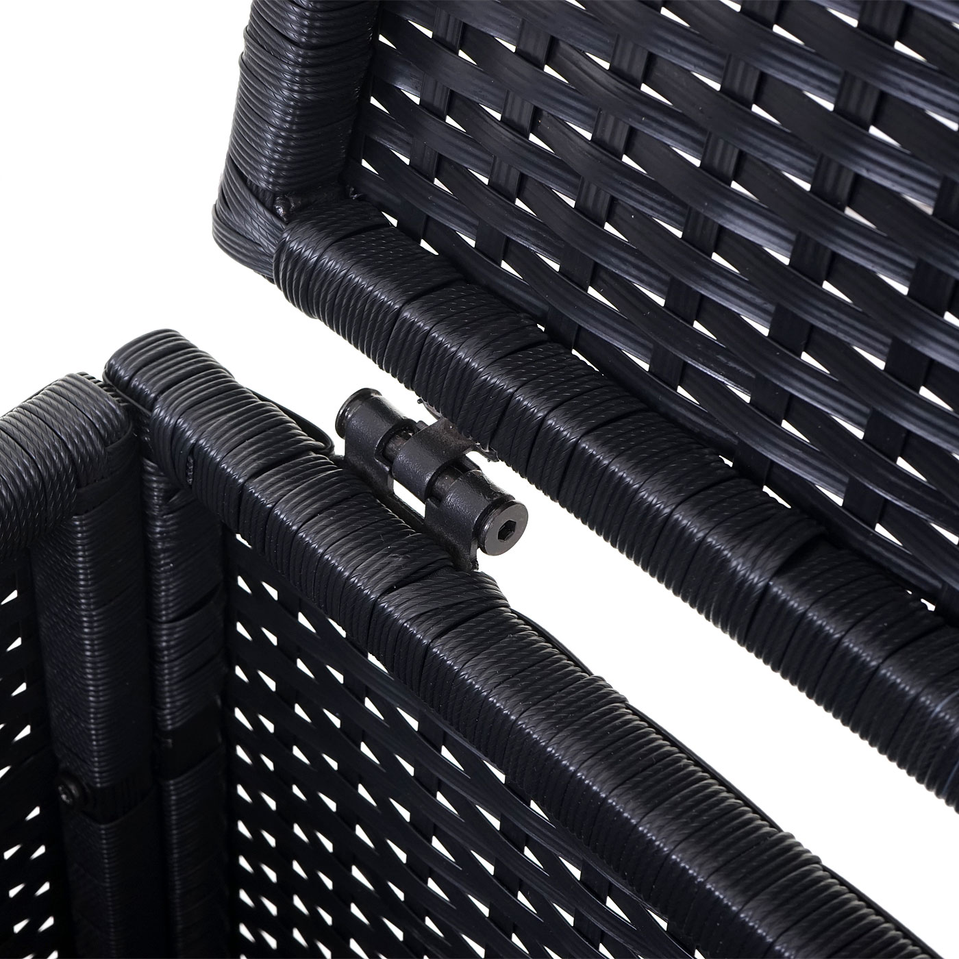Luxus Poly-Rattan-Garnitur Lier, Sitzgruppe Lounge-Set, XXL Sofa rund, anthrazit Kissen grau
