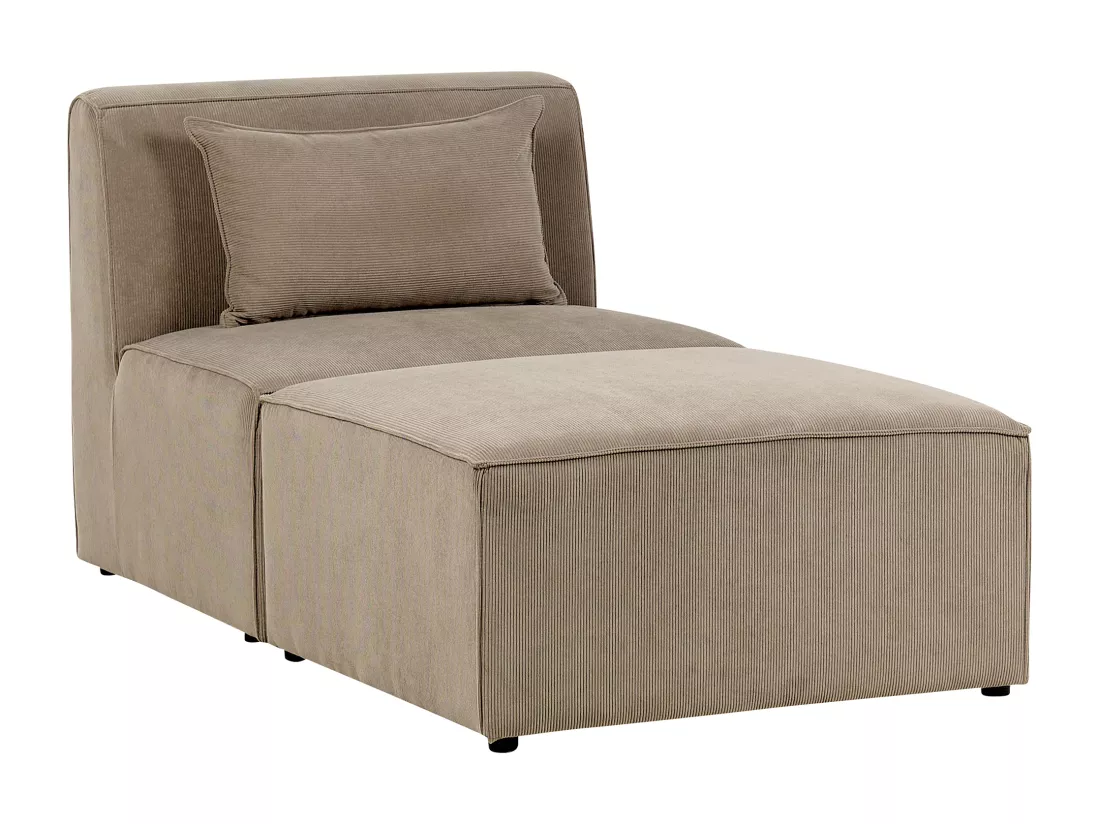 Chaise longue en velours côtelé taupe LEMVIG