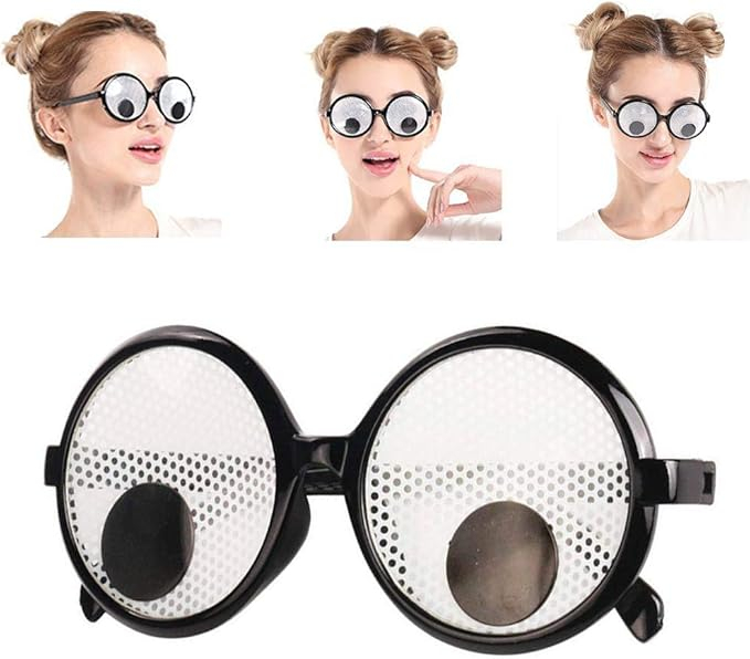 (4er Set) Photo Booth Brille Fotorequisite Party Verkleidungs Accessoire für lustige Bilder - Wackelaugen