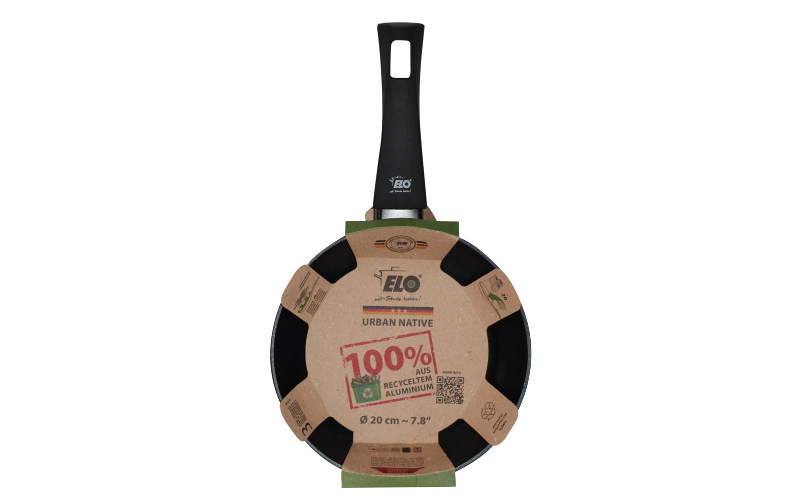 Elo Urban Native Pfanne aus recyceltem Aluminium 20 cm schwarz