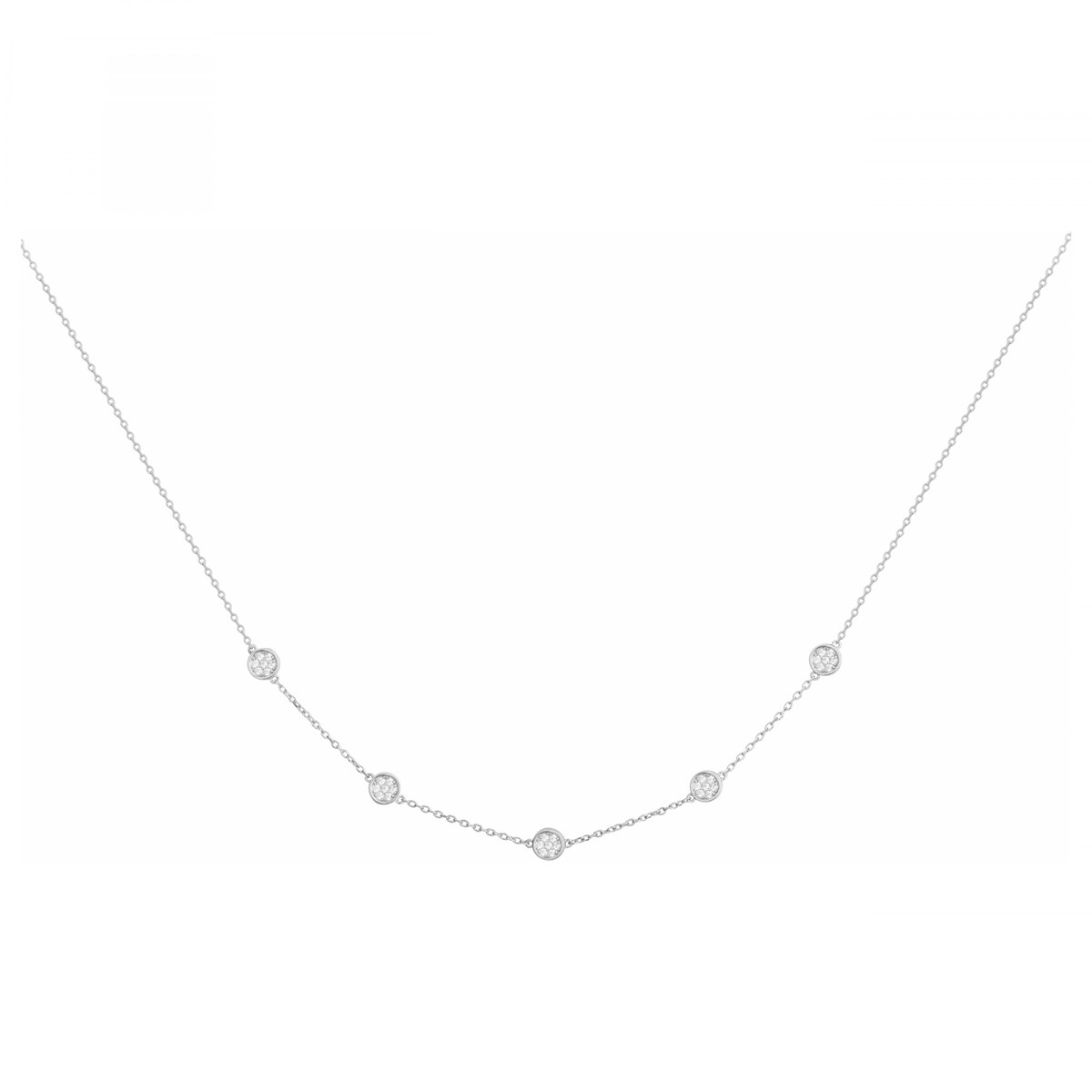 Collier multi-motifs en Argent avec oxyde de zirconium blanc