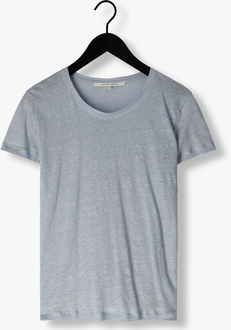 SECOND FEMALE lichtblauwe second female t-shirt peony o-neck tee