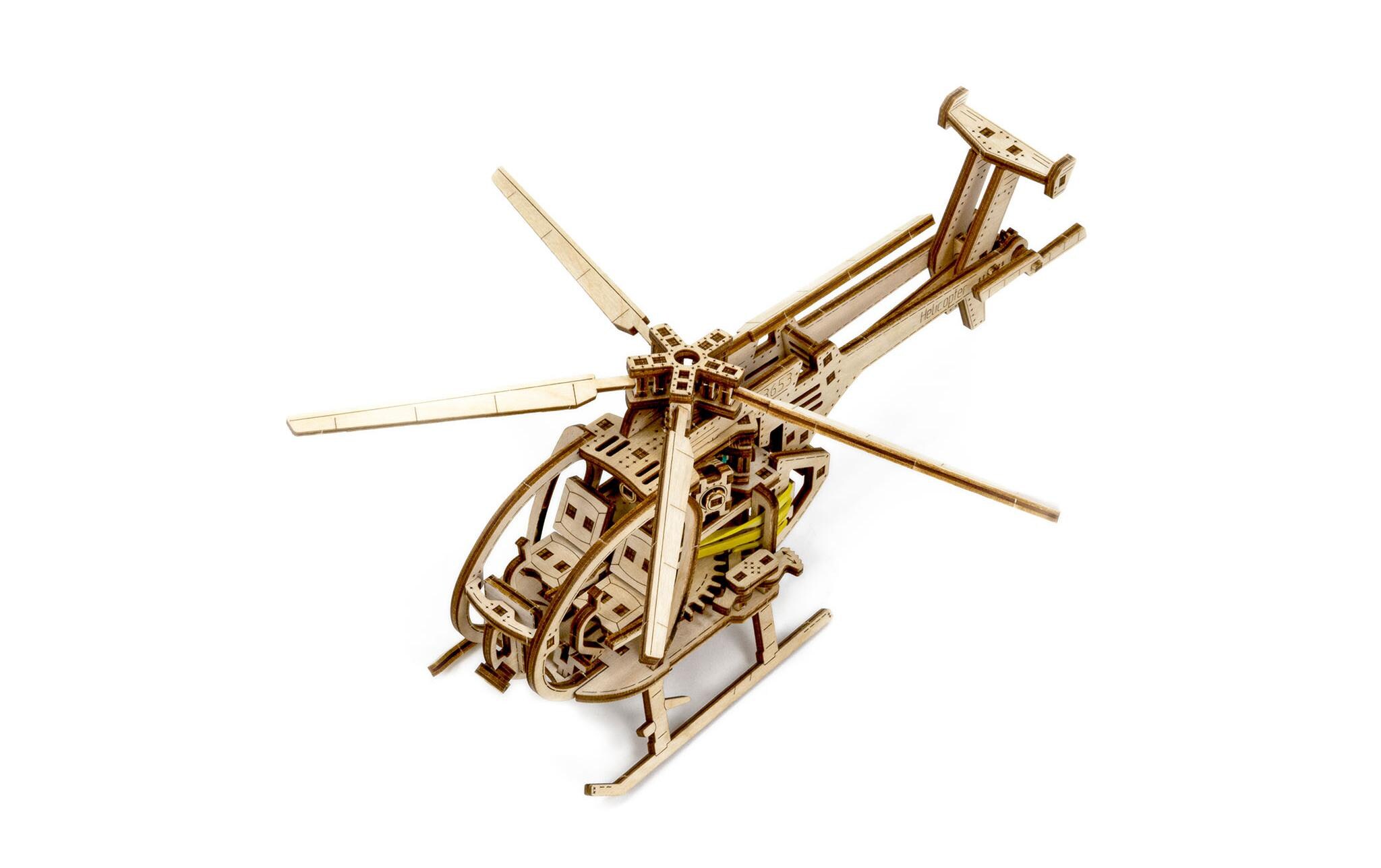 Tiny Adventures – Helicopter HolzbausatzDetaillierter Hubschrauber-Modellbausatz mit beweglichen Teilen