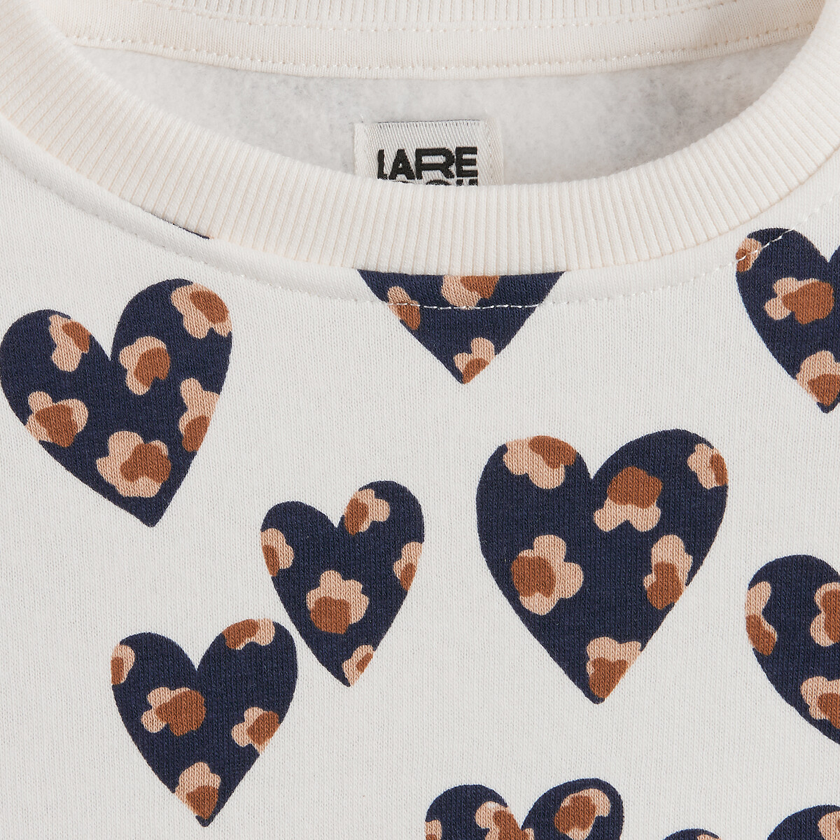 COLEÇÕES LA REDOUTE<br>Suéter de gola redonda em fleece com estampa de coração