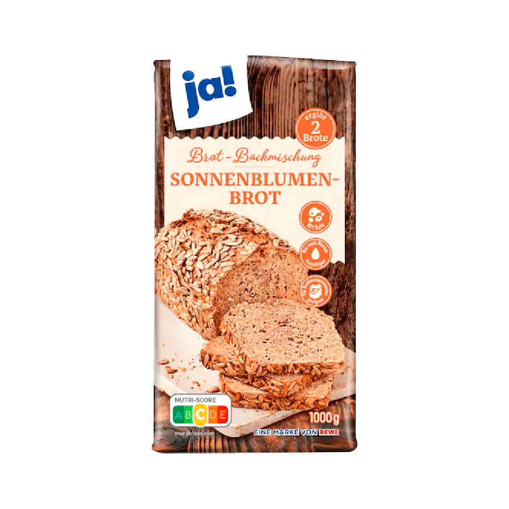 ja! Brot-Backmischung Sonnenblumen-Brot 1kg MHD:12.4.25