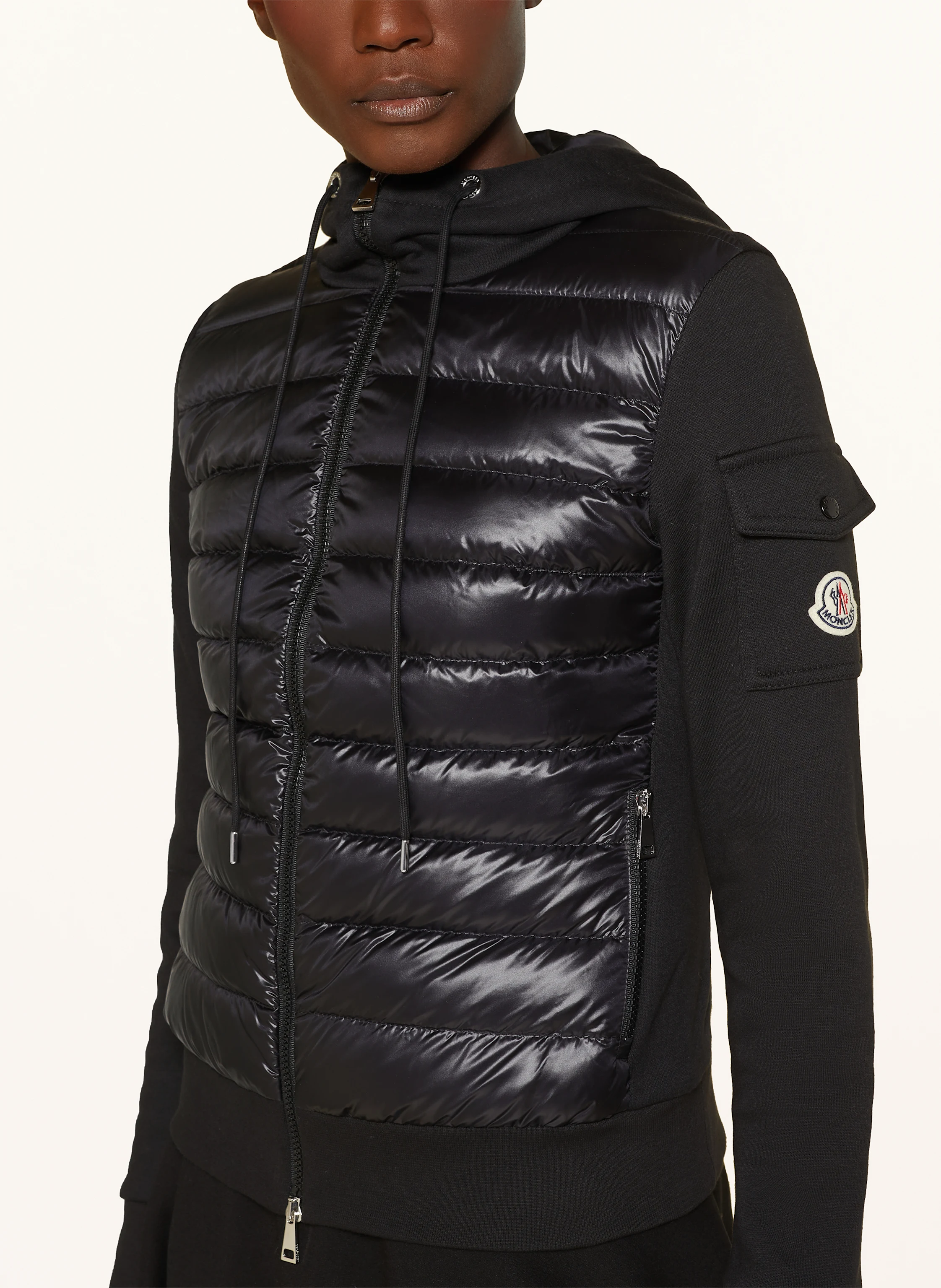 MONCLER Sweatjacke im Materialmix