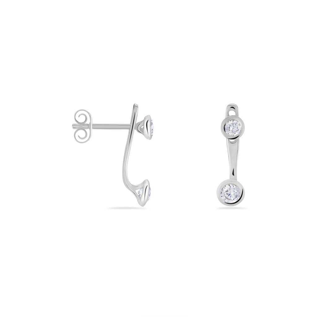 Bijoux D'oreilles Abha Argent Blanc Oxyde De Zirconium