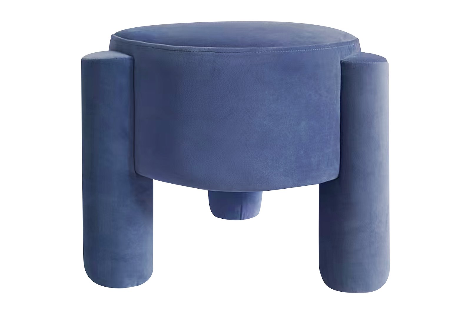 Valencia puff Lysblå velur, Ø:47cm H42,5cm