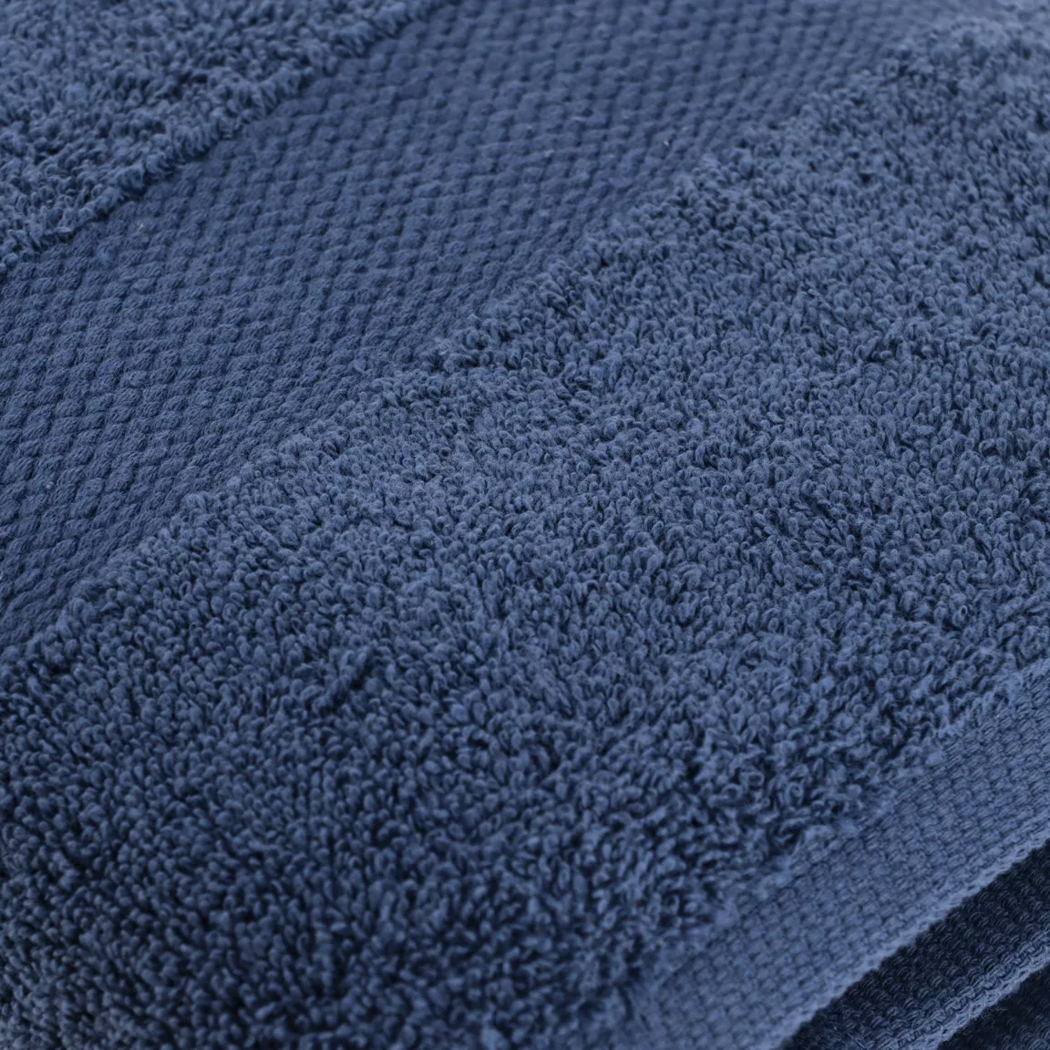 Serviette de bain coton (90 x 150 cm) Timeless Bleu marine