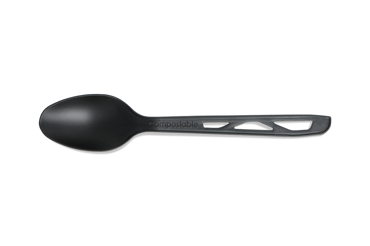 Herbruikbare lepel 160mm CPLA zwart BIO