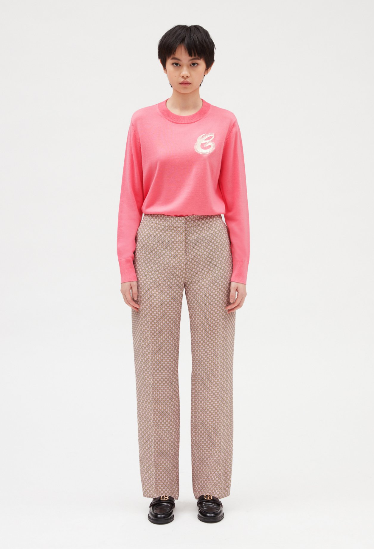 Pantalon imprime rose