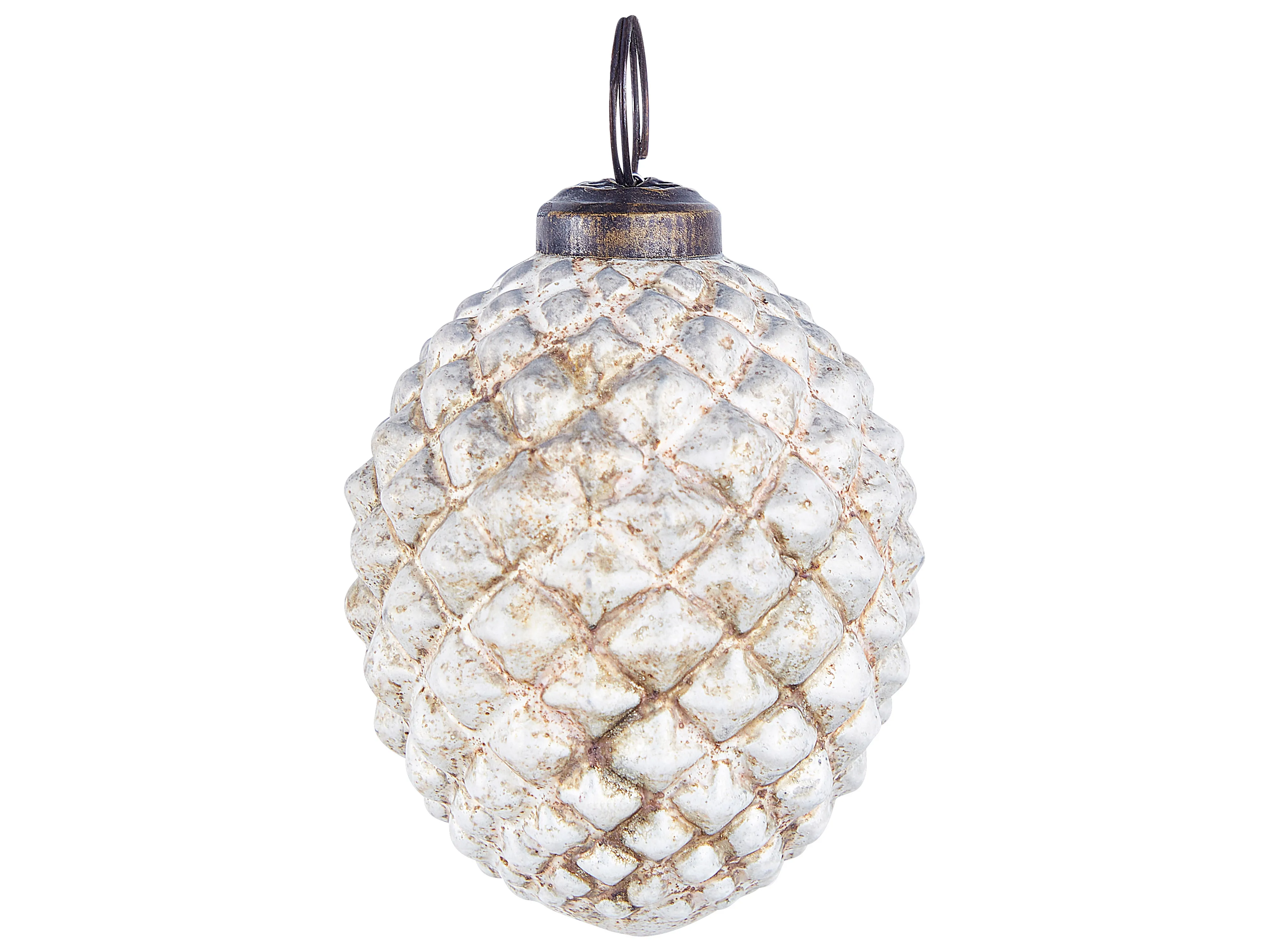 Set van 6 kerstballen LAITON Glas Gebroken wit