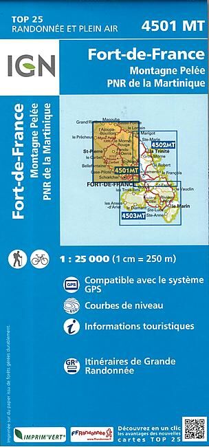 IGN - TOP25 4501MT FORT DE FRANCE 1 25 000