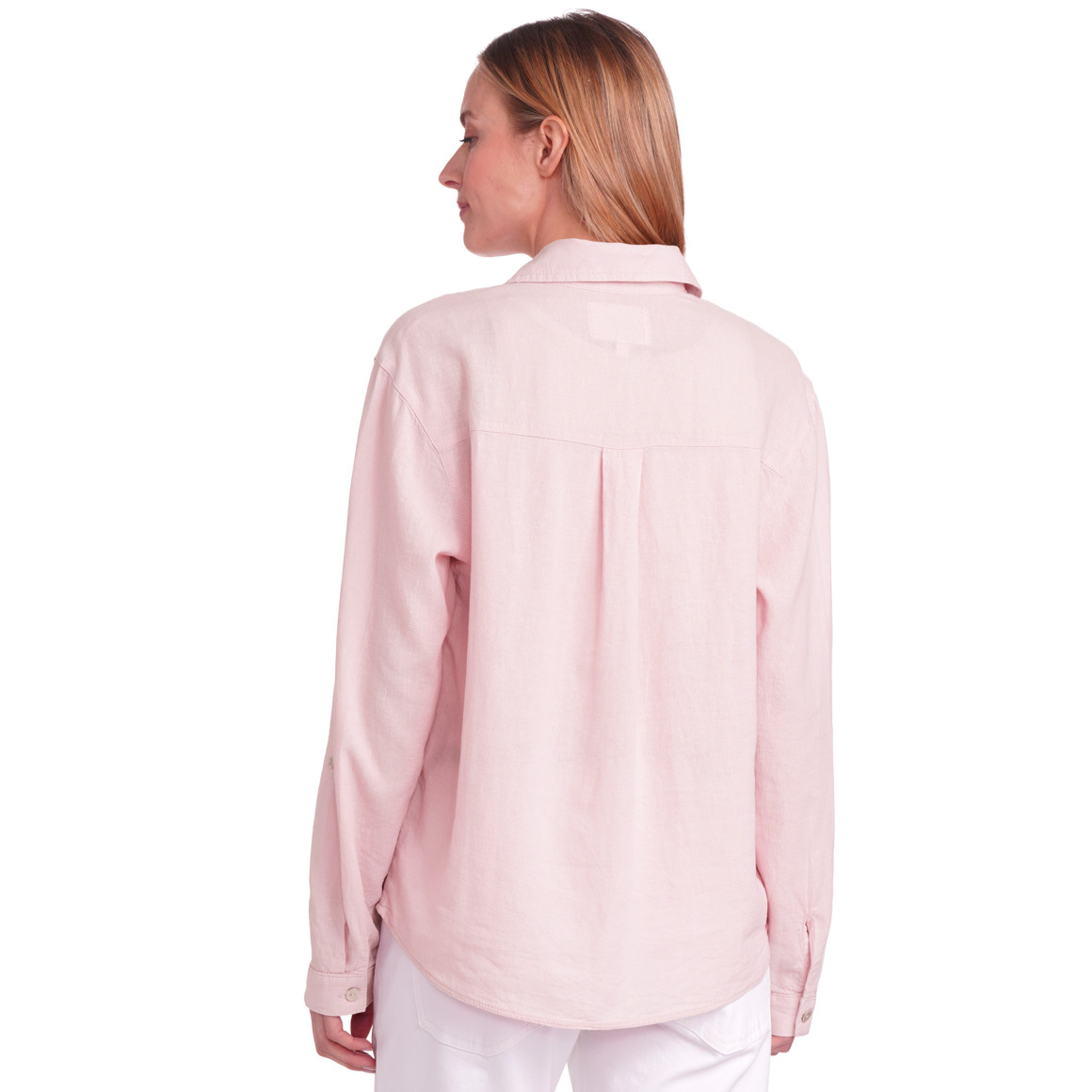 Gina Benotti Damen Leinen-Bluse mit Brusttasche rosa