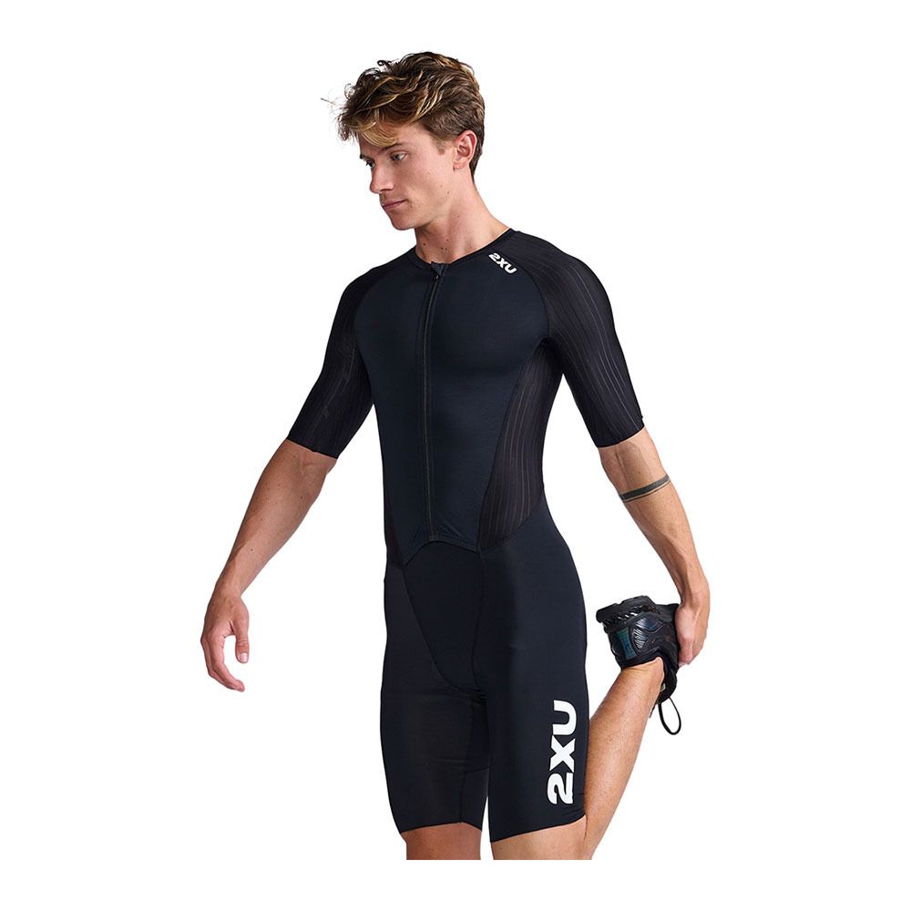 2xu AERO FZ - Combinaison trifonction shorty 6mm Homme black/white