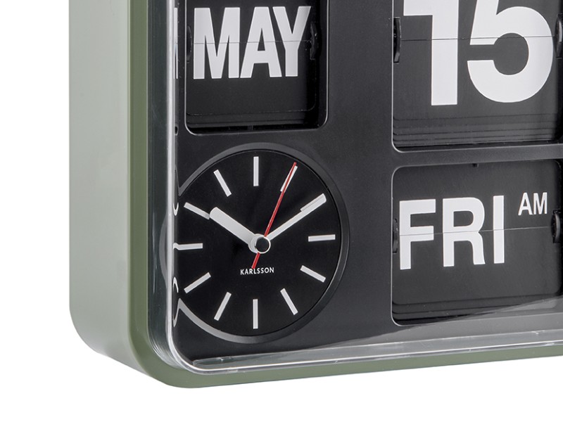 Wall Clock Mini Flip KA5364GR Green