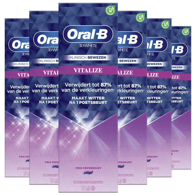 Oral-B 3D White Vitalize Tandpasta 75 ML 6 stuks