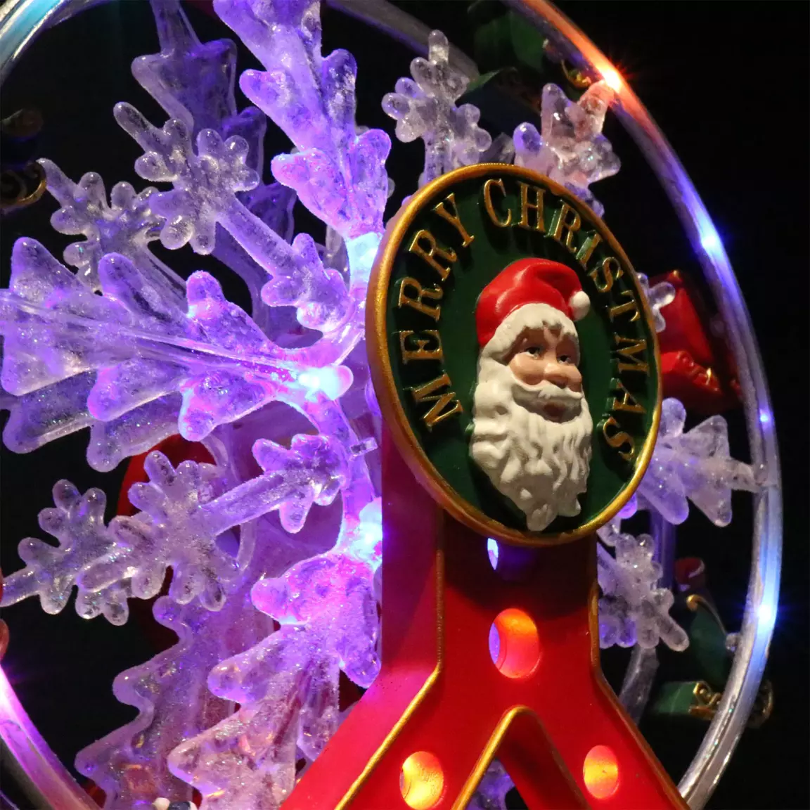 Grande roue lumineuse et musicale Merry Christmas