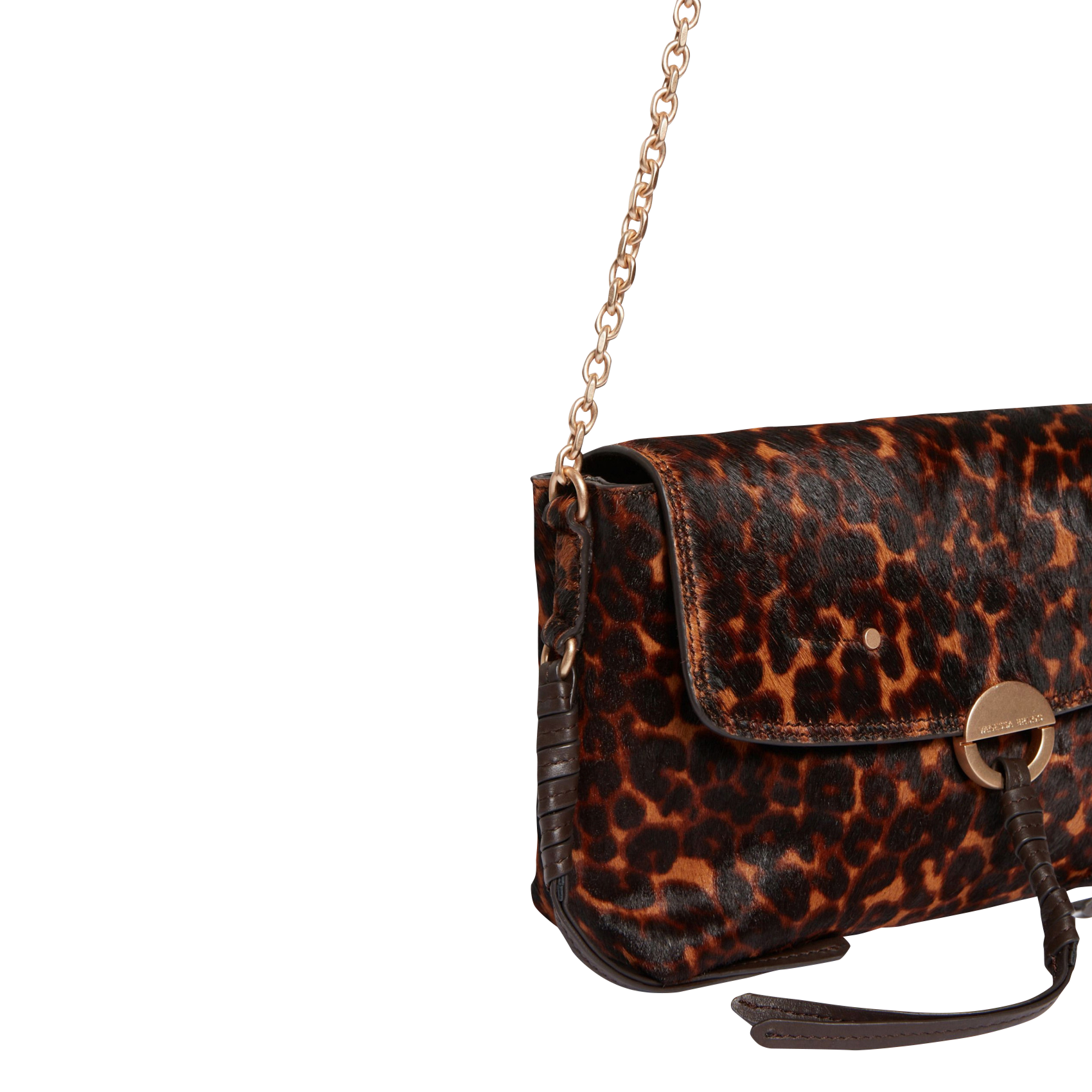 CLUTCH - Sac bandoulière imprimé en cuir | Marron