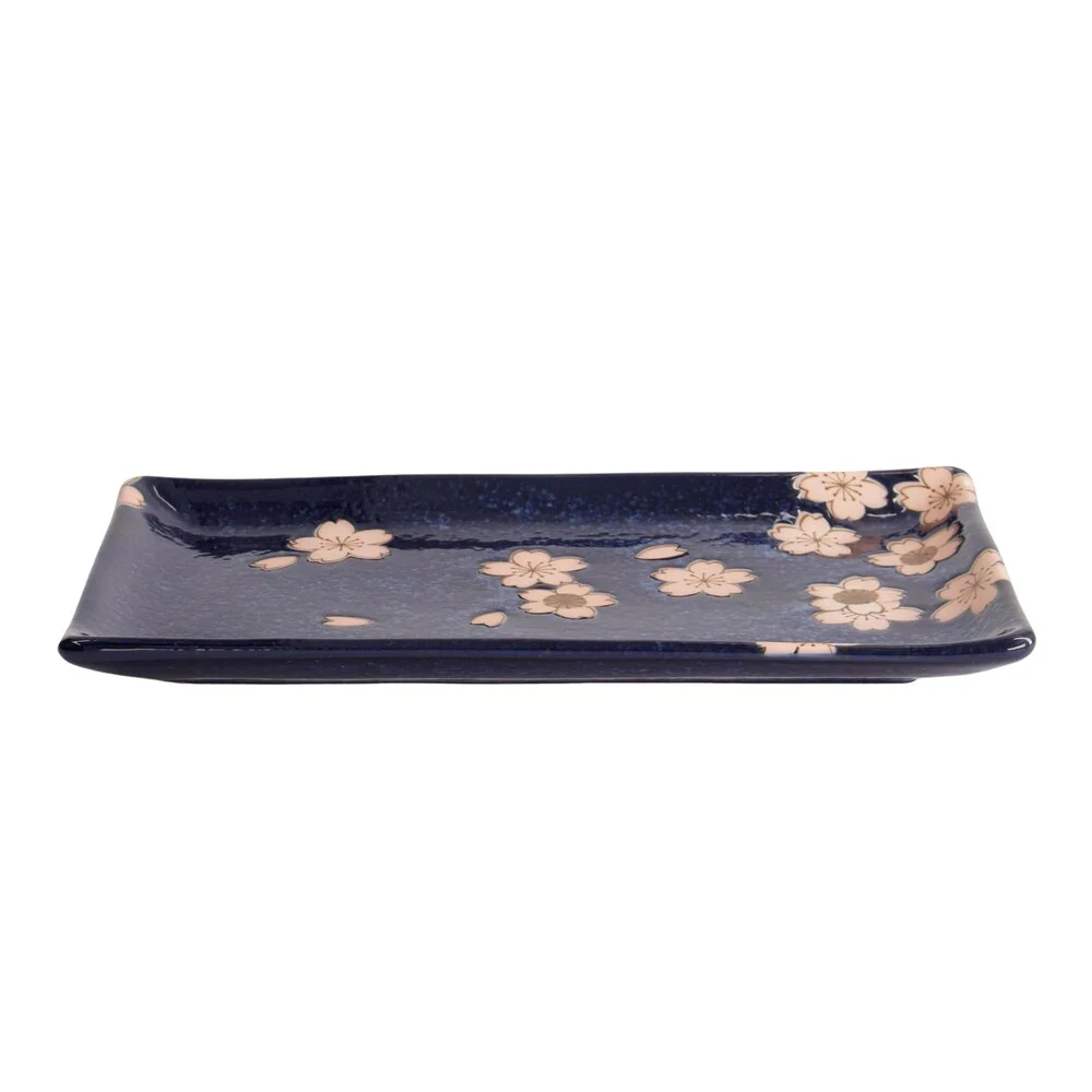 Tokyo Design Studio  Sakura tallerken, navy - L22.5 cm