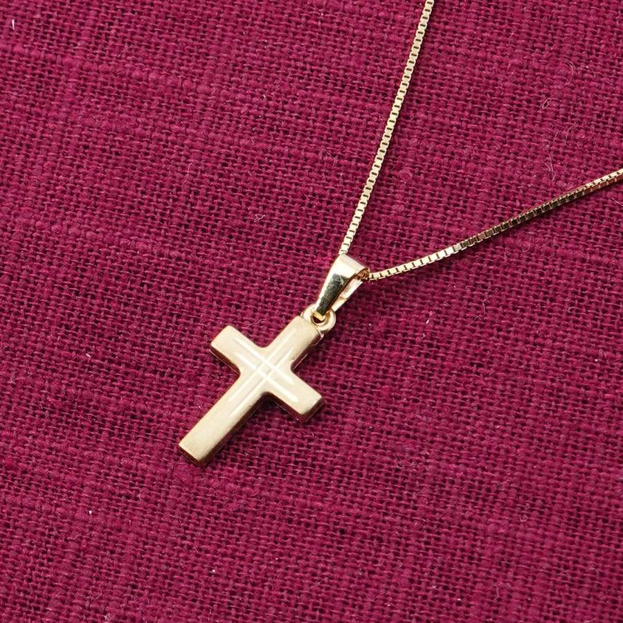 trendor Kinder-Halskette mit Kreuz Gold 3338K gold