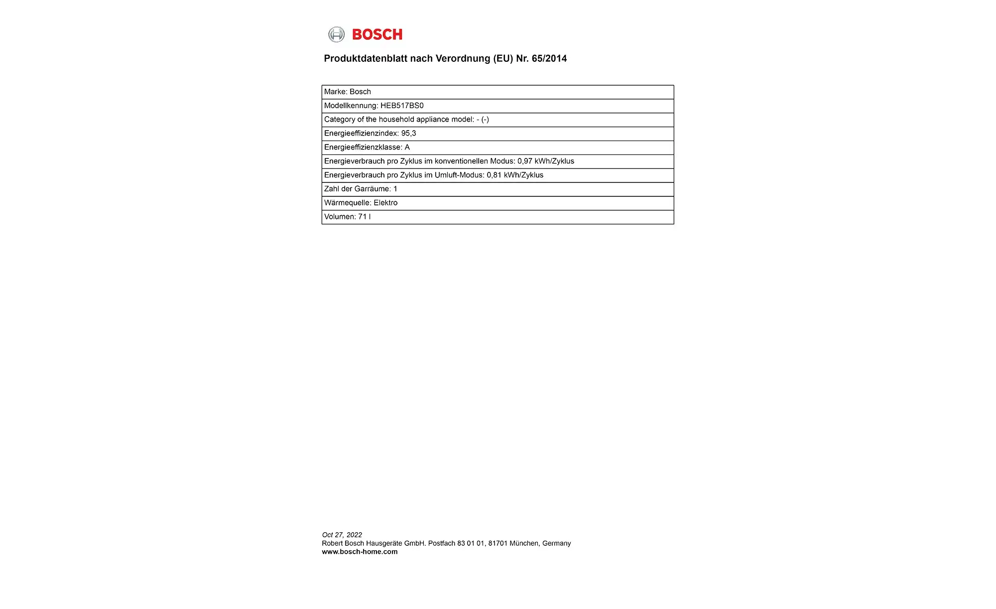 BOSCH Einbau-Herdset HND611LS66