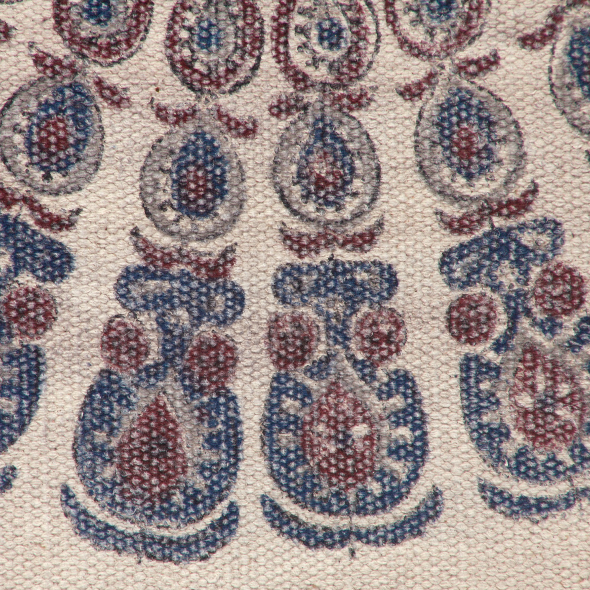 Mini-Rug 'Solapur', weiß, blau-rot, T 60 cm, B 90 cm von fischer's lagerhaus