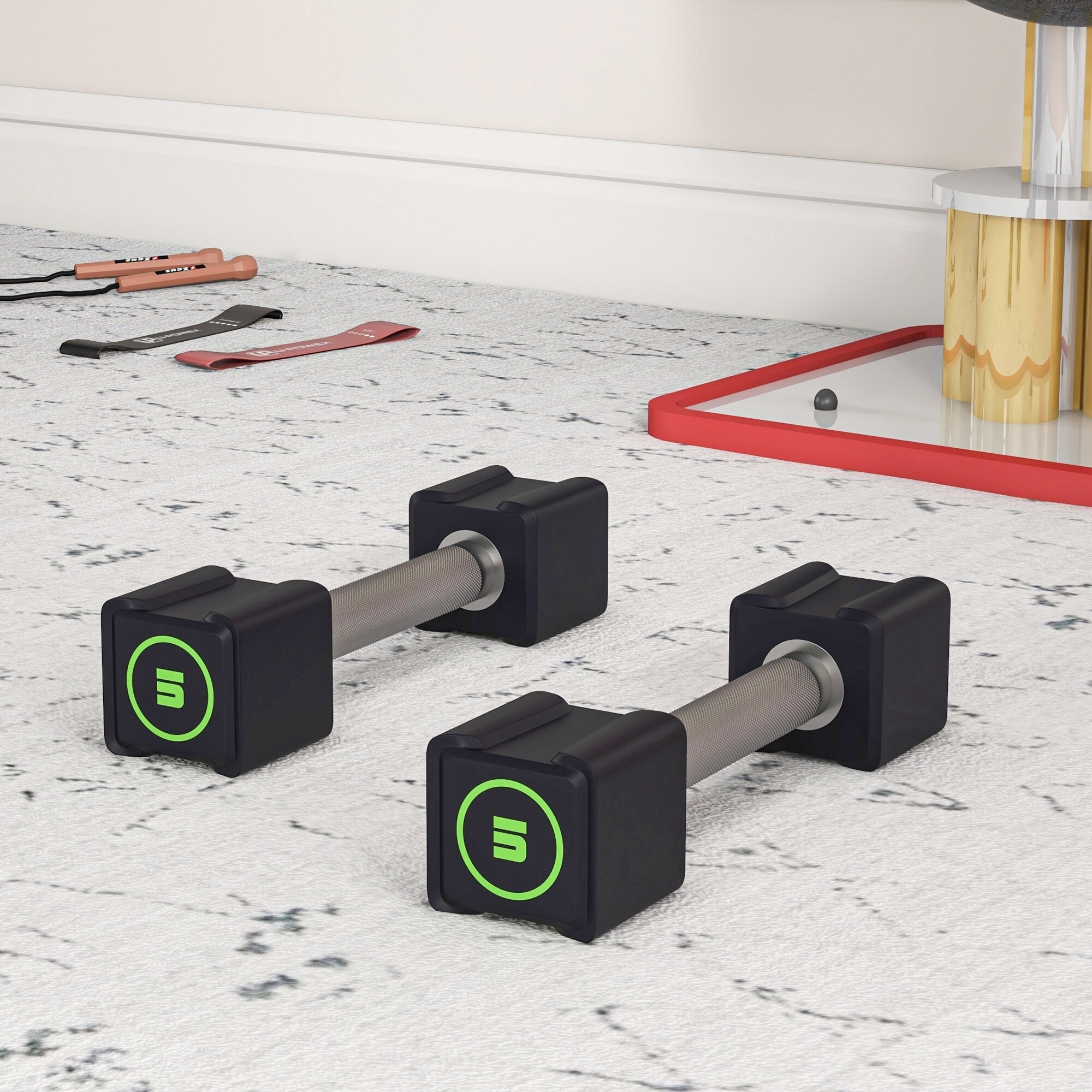 SPORTNOW Kurzhanteln im 2er Set mit je 5 kg schwarz 27L x 7B x 7H cm
