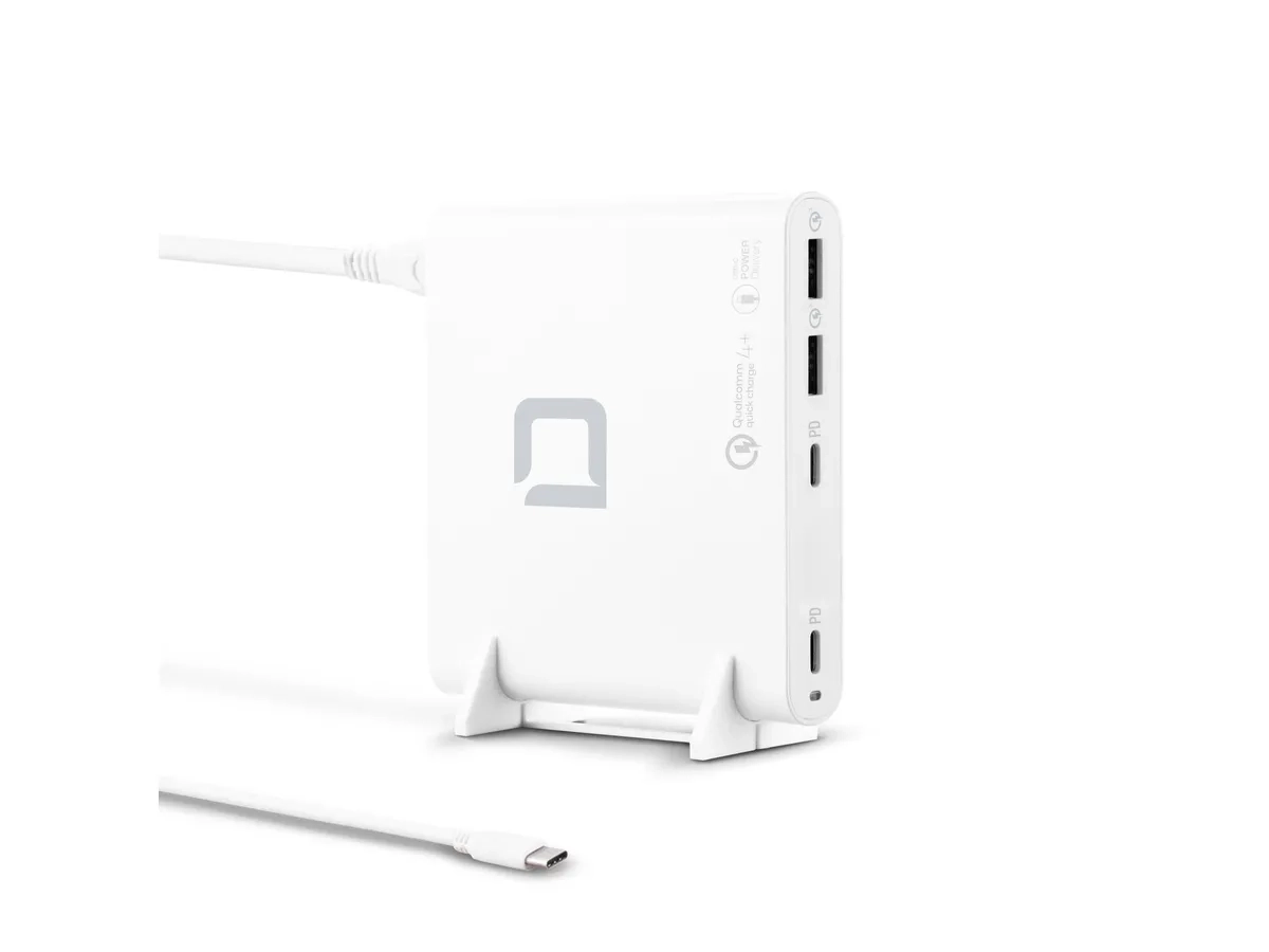 (120W) 2x USB C  / 2x USB A Multiport Tischladegerät für Laptop / Tablet / Smartphone (D31893) - Weiss